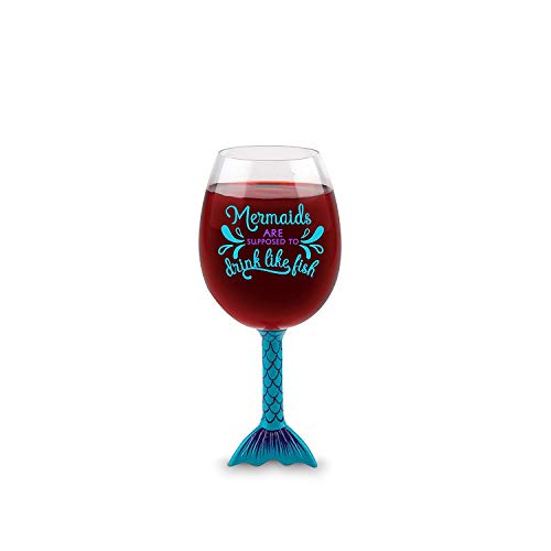 Weinglas mit Meerjungfrauen-Flosse