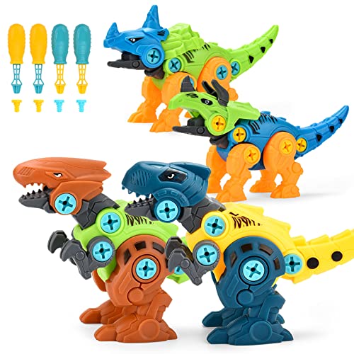 ALLCELE Dinosaurier Montage Spielzeug, 4 Stück DIY...