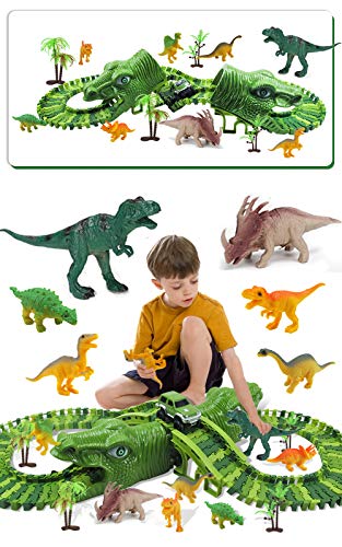 Fiouni Dinosaurier Rennstrecken Spielzeug für Jungen,...